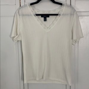 White plus size v neck blouse